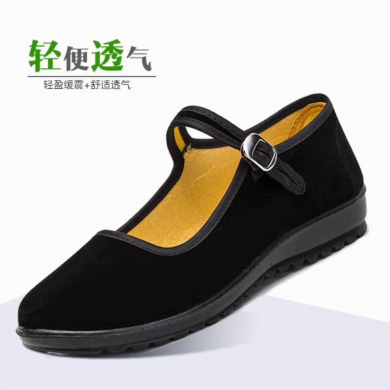Boxed old Beijing cloth shoes men's single shoes breathable leisure elderly pedal driving work black cloth shoes