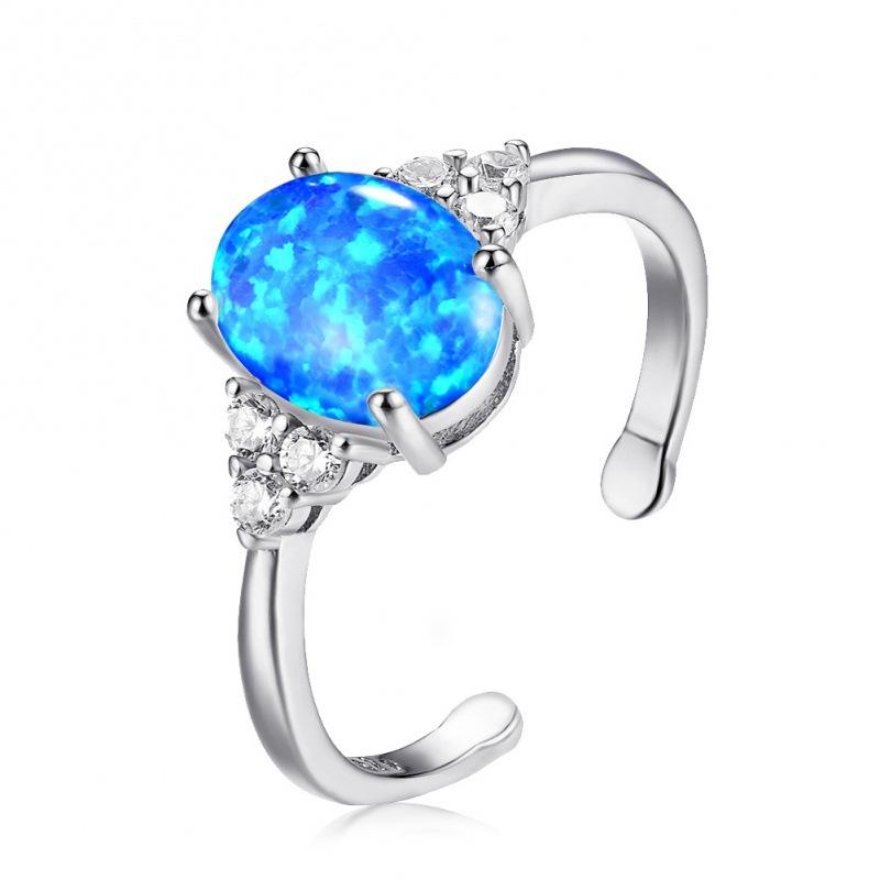 Supply, Platinum Opal Open Ring, Fashion Retro