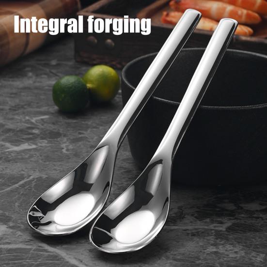 316 Stainless Steel Soup Spoon Cake Dessert Spoon with Long Handle Dishwasher Safe Kids Kitchen Tableware