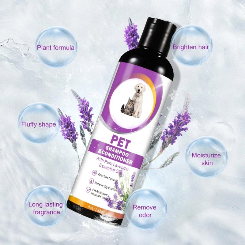 Tränenfreies Shampoo für Hunde Katzen mit pflanzlichen Tierpflegespülungen Hilft Juckreiz zu reduzieren Langanhaltende Feuchtigkeitsspendende Lotion