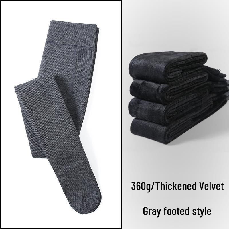 Women's Plus Velvet Thick Base Layer Pants: Leg-Slimming, Non-Slip, Warm Pantyhose for Spring & Fall, with Foot Coverage.