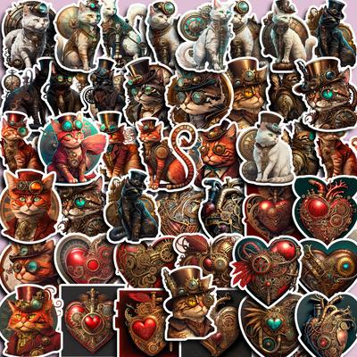 10/50 adet Steampunk Kedi Çıkartmalar Graffiti Çıkartmalar DIY Bagaj Dizüstü Kaykay Motosiklet Bisiklet Çıkartmaları
