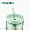 Bicchiere Trasparente Starbucks Green Wilderness con Cannuccia