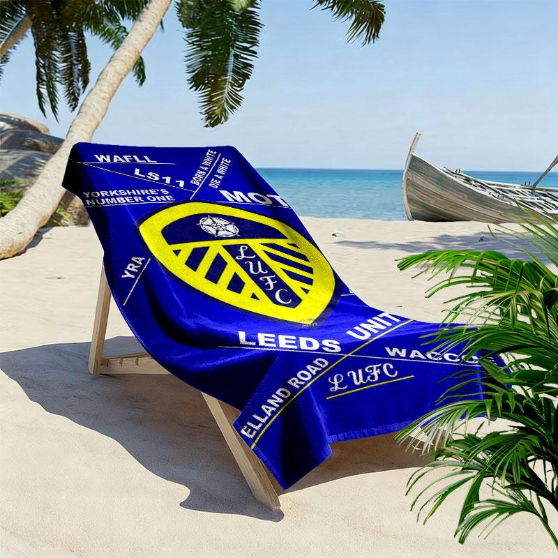 Leeds United A.F.C. logo Plážová osuška, Velká měkká rychleschnoucí osuška pro pláž, kempování, plavání