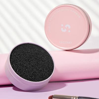 1 Stück Lila Make-up-Pinsel Reinigungsbox Schneller Reinigungs-Schwamm Pinsel Keine Reinigung Trockenreinigungsbox Reinigen von überschüssigem Puder Reinigungswerkzeug