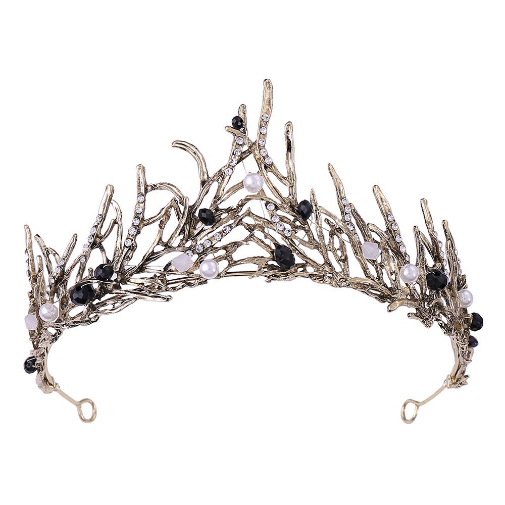 H1086 diamond bridal tiara, hand-strung pearl European style bridal crown, wedding headband accessories