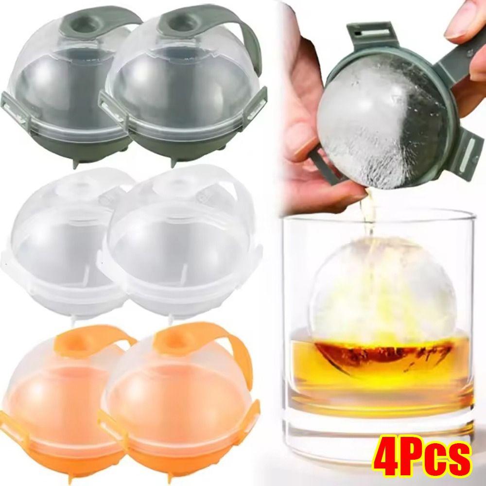 

4Pcs 5cm Ice Cube Mold Plastic Ice Mould Ice Cream Maker for Bar Tool Kitchen Gadget Accessories 4Pcs White