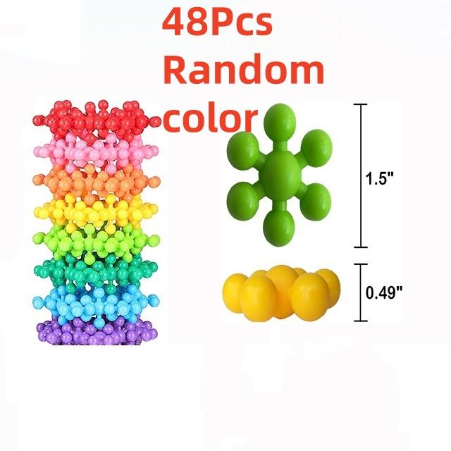 48PCS Plum Blossom Building Blocks 3D Bricks Toys Baby Snowflake Building Blocks Toys DIY Educational Blocking Toys Gifts