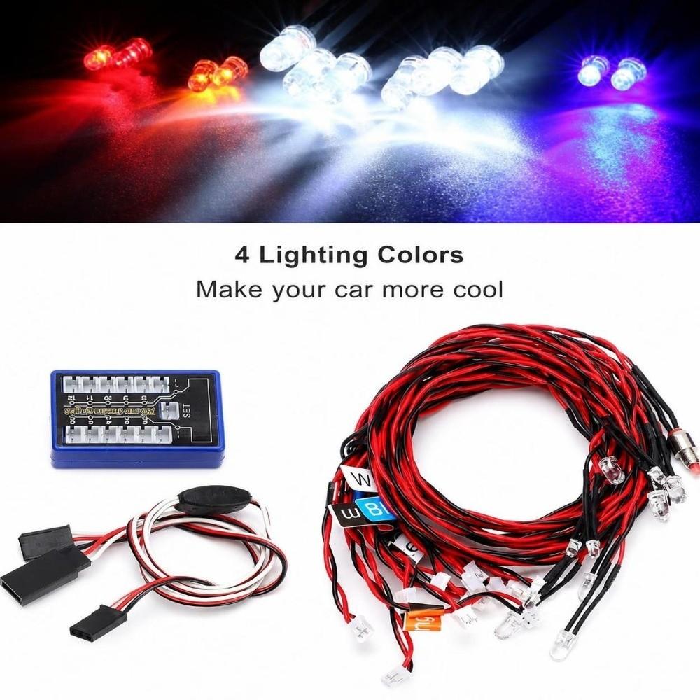 12 LED RC Car Lighting Kit 4.8-6V DC RC Vehicle Headlights for 1/10 1/8 RC Truck
