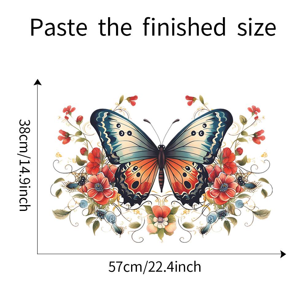 Butterfly Flowers Wall Sticker Background Home Decoration Mural Living Room Wallpaper Decal