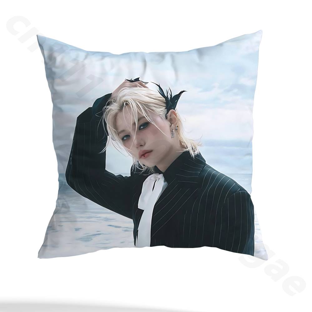 Kpop SKZ F-Felix Pillow Case Sofa Living Room Bedroom Headboard Backrest Cushion Square Cushion Nap Time