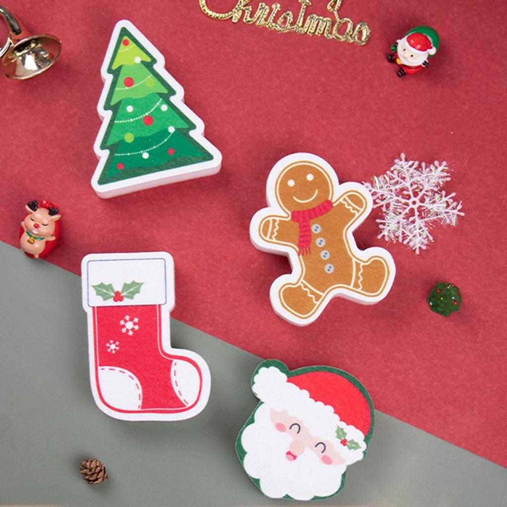 Cleaning Sponge Rubs Christmas Cartoon Cleaning Sponge Wood Pulp Cotton Cleaning Brush Kitchen Bathroom Household Clean