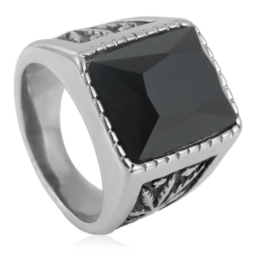 Simple Men s Ring Hip-hop Personality Black Gemstone Ring Fashion Europe and America 2026 No. 7