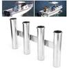 Fishing Rod Holder 4 Tube Racks Vertically Mounted Stainless Steel Hardware for Marine Yacht Boat