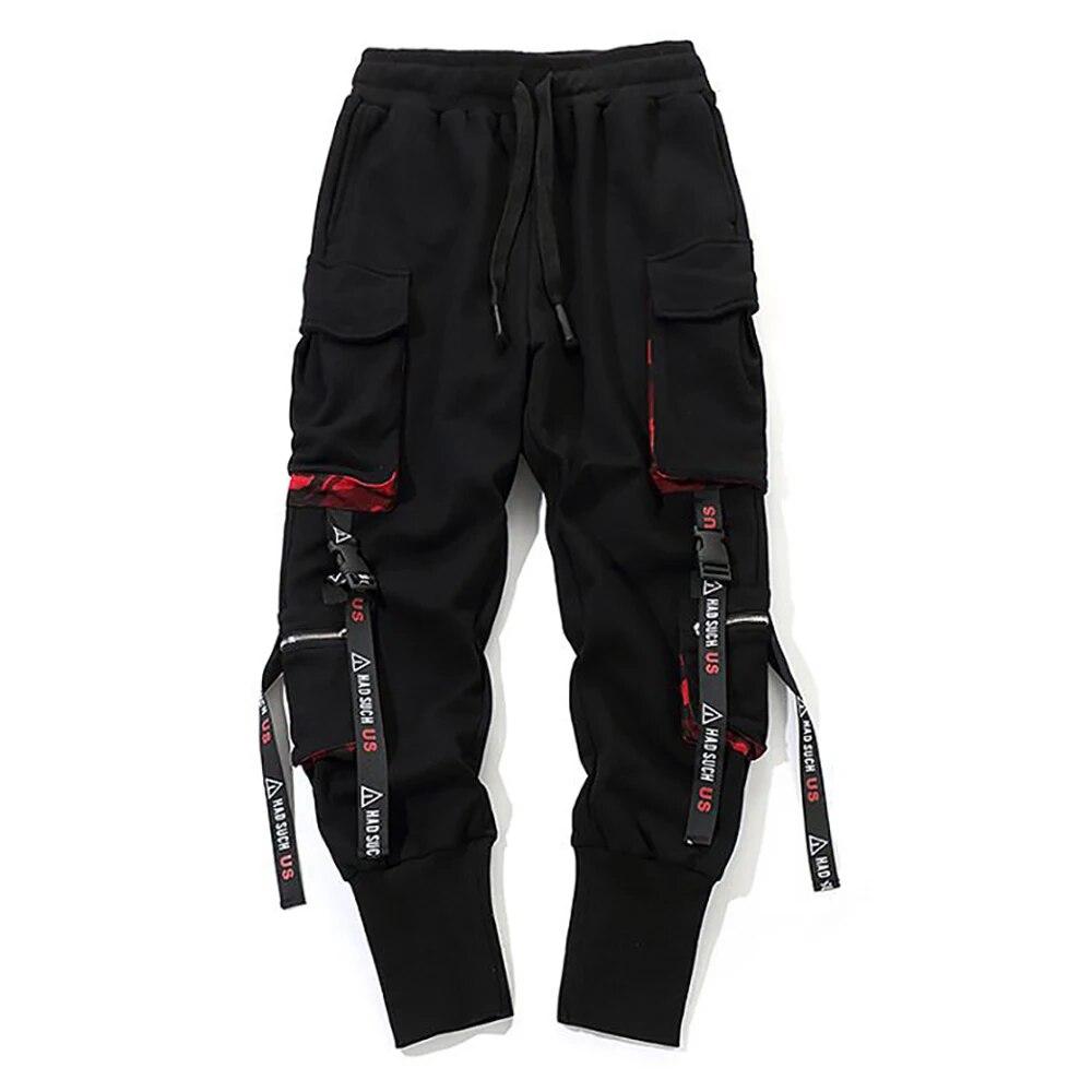 Stora Fickor Lös Overall Herr Utomhus Sport Joggingbyxor Elastisk Midja Ren Herr Casual Arbetsbyxor