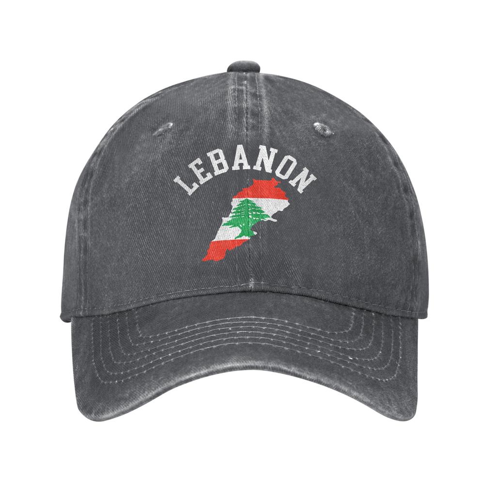 Lebanon Flag Map Sun Baseball Cap Fashion Unisex WoUnisex Washed Trucker Hat High Quality Custom Logo Outdoor Gym Baseball Caps Gift