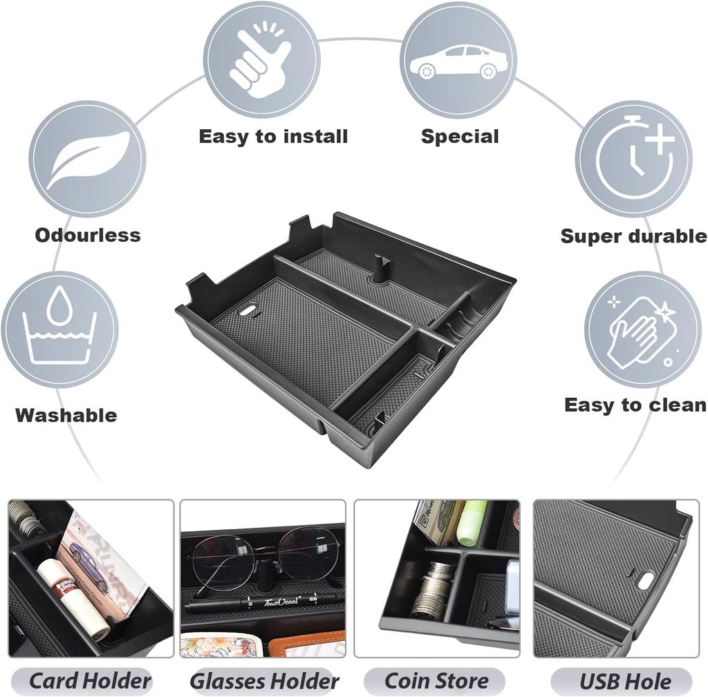 For 2025 2025 GMC Acadia & Chevy Traverse Center Console Organizer Tray Armrest Box Secondary Storage Coin Interior Accessories
