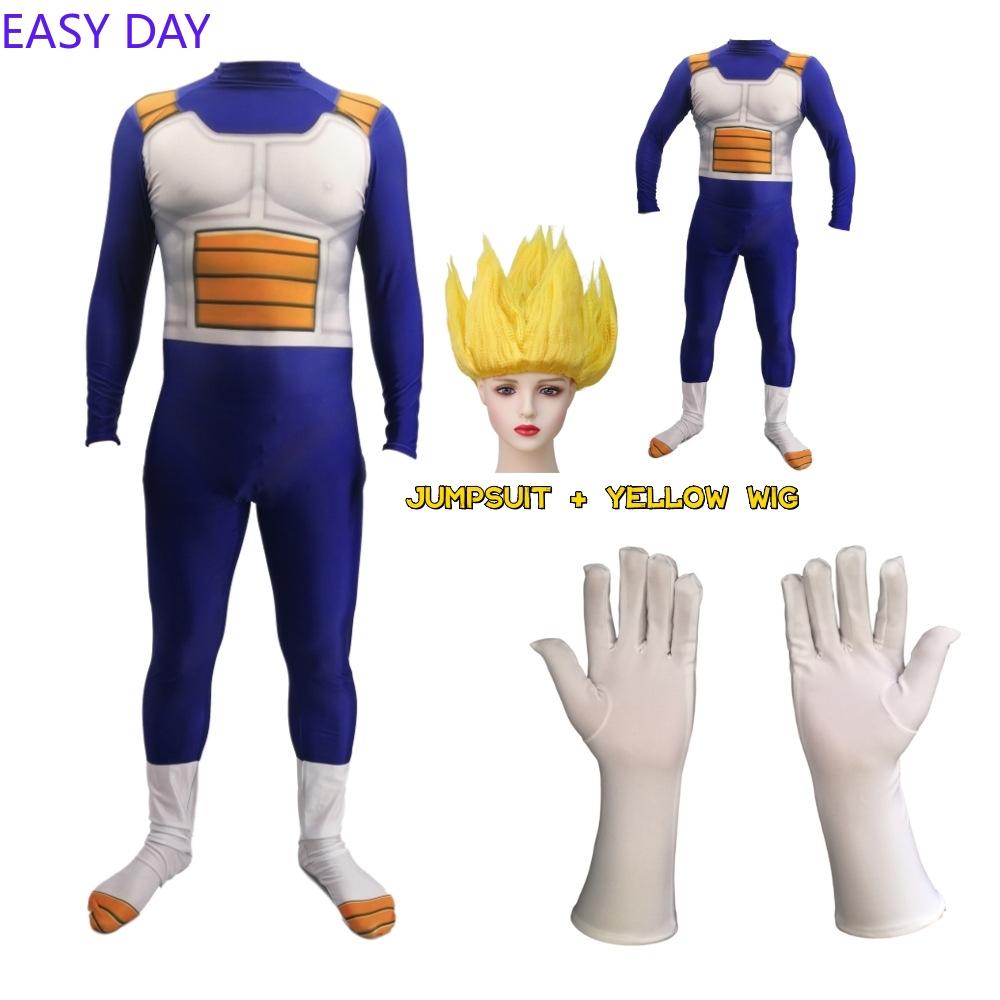 Kinder Erwachsene Vegeta Jumpsuit Super Saiyan GOKU Cosplay Kostüm Torankusu TRUNKS Vegeta-Junge Party Verkleidung Halloween Karneval Geschenk