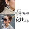 1950s Costume Accessories 50s Scarf,Cats Eye Glasses,Bandana Tie Headband,Drop Dot Earrings Halloween Cosplay Costumes