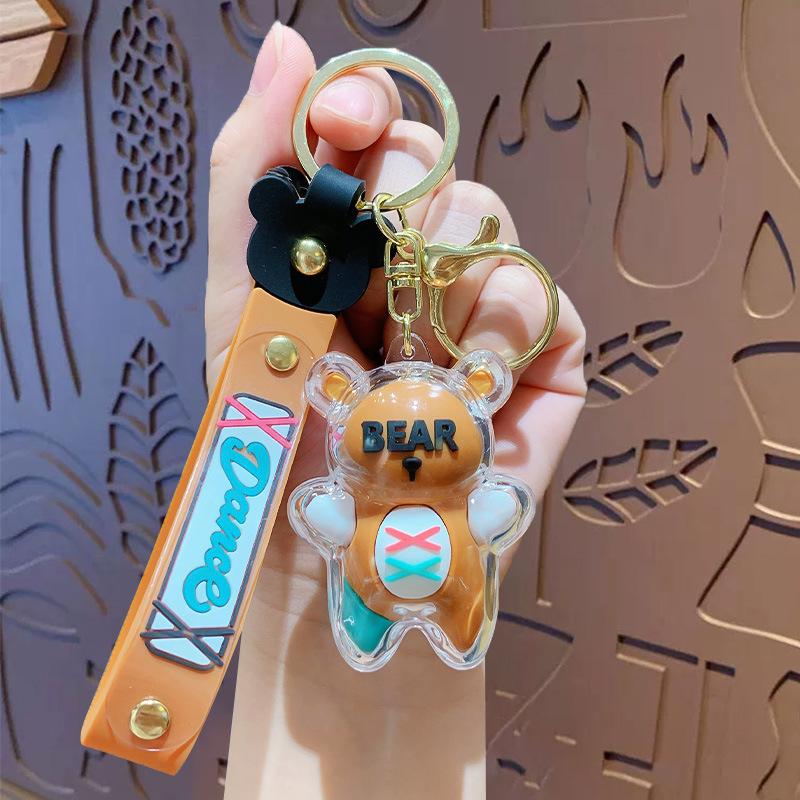 Cute Cartoon Strap Bear Keychain Bag Doll Pendant Car Bag Keychain Pendant Small Gift