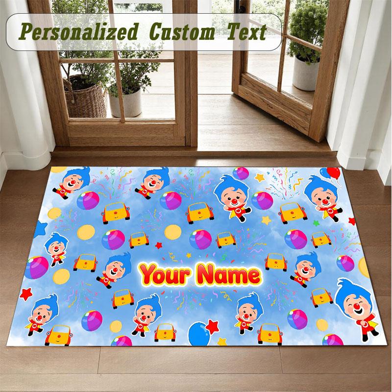 Crystal Velvet Square Rug Custom NameEl Payaso Plim Plim Pattern Non Slip Home Floor Decor Rug