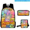 Classic Popular my singing monsters 3D Print 3pcs/Set School Bags Laptop Daypack Backpack Inclined shoulder bag Pencil Case