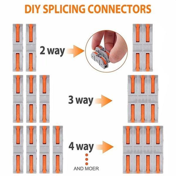 Pârghie cu arc Piuliță Conectori electrici de cablu rapid Blocuri terminale reutilizabile pentru cabluri rapide 10 buc