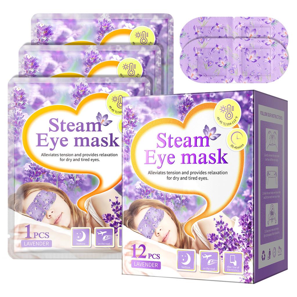 Parní maska ​​na oči 12ks, únava očí, stín na oči, zahřívací náplast na oči, jednorázová maska ​​na oči na spaní