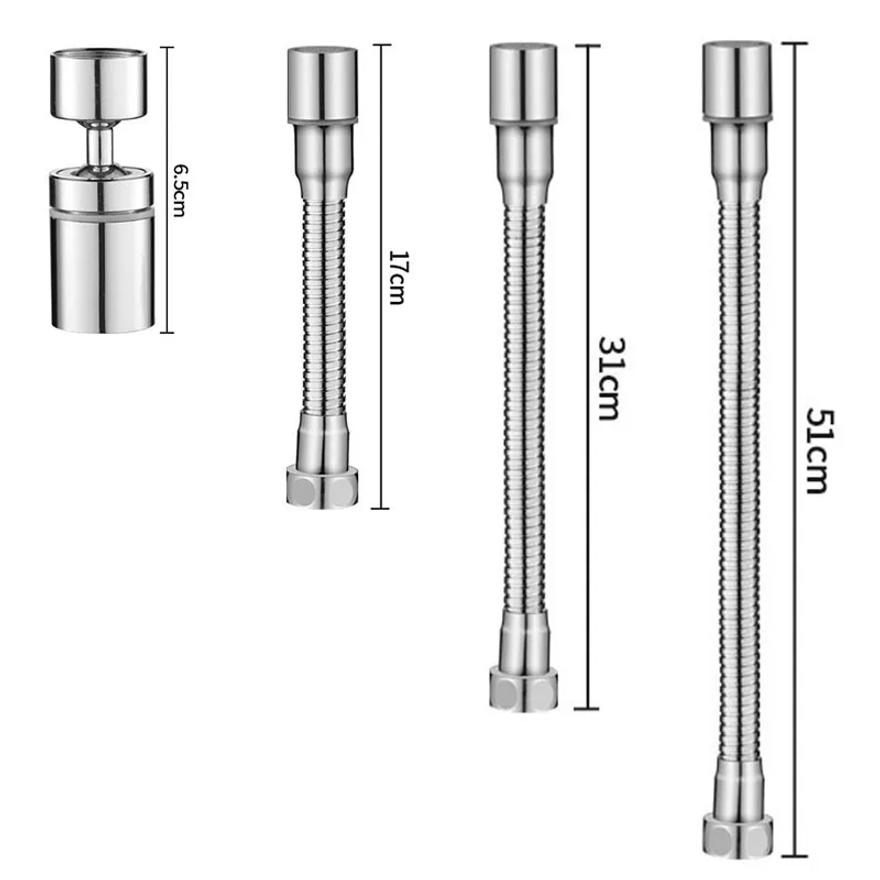 Cap pulverizator universal din oțel inoxidabil cu rotație 1080° pentru chiuveta de bucătărie, robinet extensibil, perlator, robinet, duză anti-stropire