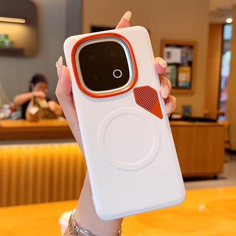 

For Vivo iQOO 13 Case Magnetic PU Leather Cover +PC Heat Dissipation Cover with Metal Camera Lens for VIVO iQOO 13 vivo iQOO 13