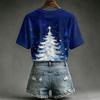 Women's Casual Christmas Printed Short Sleeve T-Shirt for Holiday and Everyday Wear