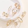 European-American Design Luxury Pearl & Diamond Adjustable Ring Set - 8 Pieces