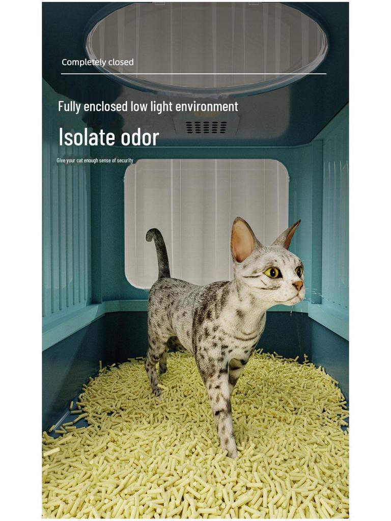 Fully Enclosed Oversized Drawer-Type Folding Cat Litter Box with Top-Entry