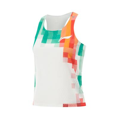 Li Ning Running Series Color Block Logo Pullover Vest Women Tops Standard-White Glory-Red Jade-Green AAYV008-3