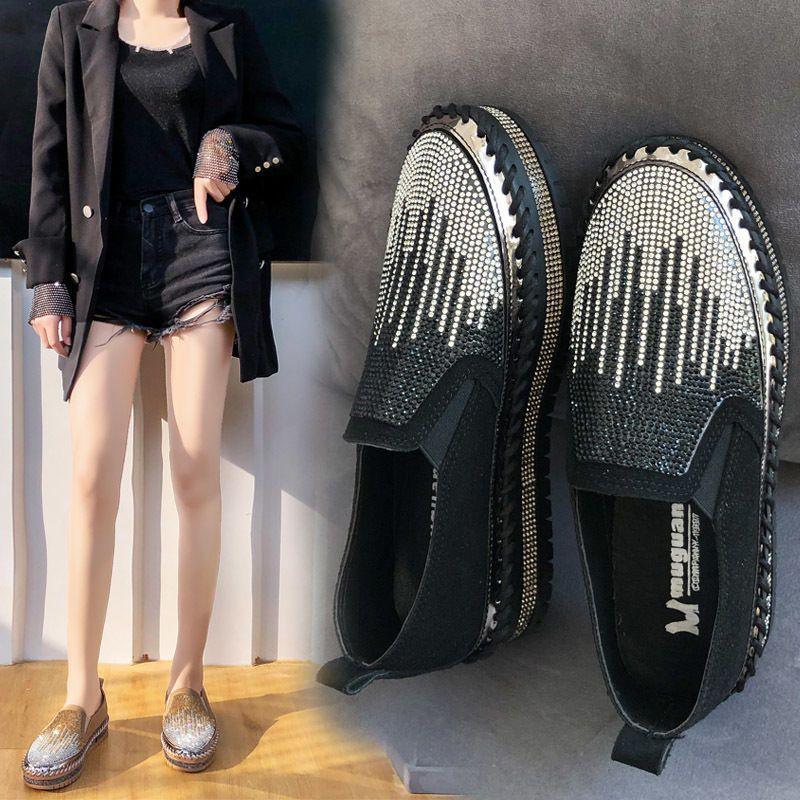 Fashion With Crystals Rhinestone Spring Autumn Fashion 2024 Women's Shoes Diamond Vulcanized Shoe Designer Luxury Light Ladies Footwear