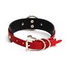 Choker Heart Collar Padlock Ring PU Leather Black (Red & Silver)