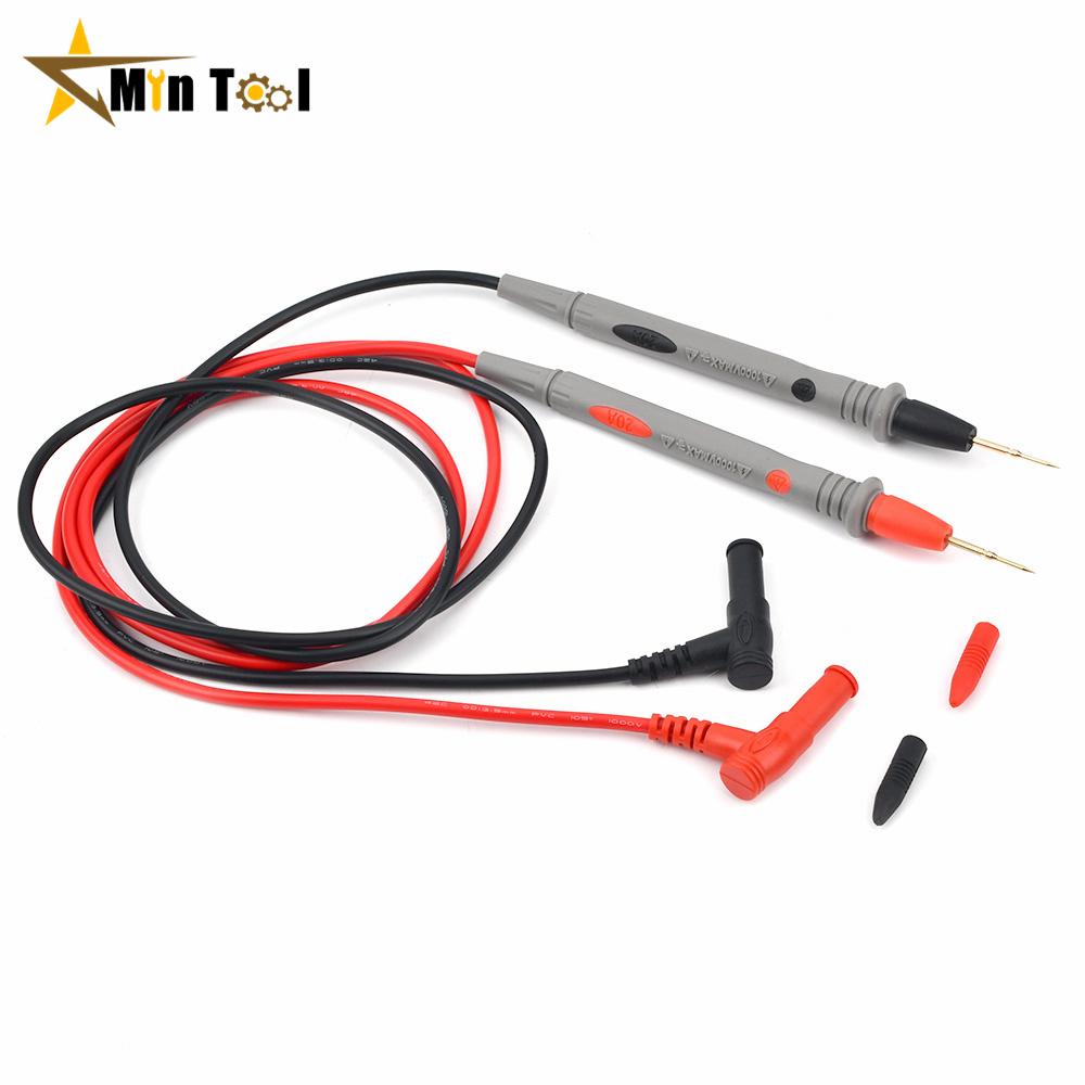 1000V20A Digital Multimeter Probe Soft Silicone Wire Needle Tip Universal Test Leads with Alligator Clip for Elctrician Tool