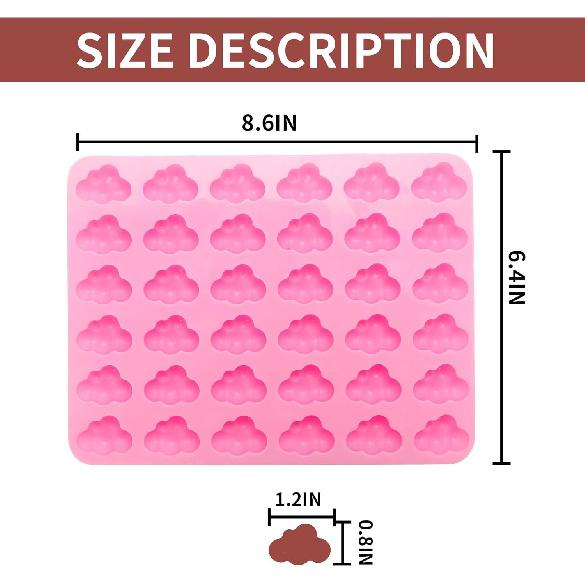 3 Pack 3D Cloud Shape Silicone Mold, Non-Stick Ice Cube Tray, Fondant Mold for Chocolate, Candy, Soap, Resin, and Baking Crafts