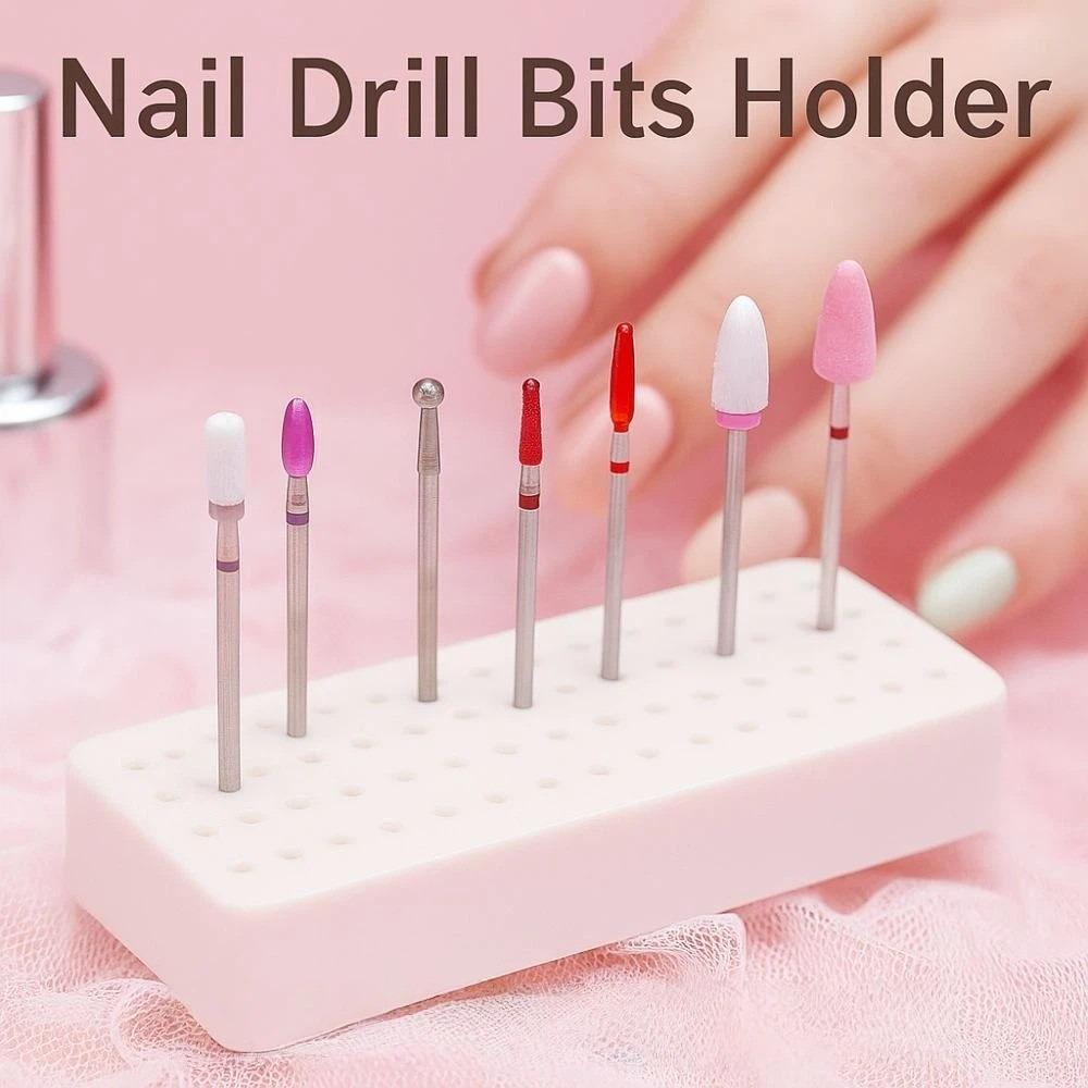 80Holes 12Holes Nail Tools Display Stand Nail Polishing Head Container Box  Nail Technician Tools