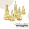 Zestaw 5 sztuk Szklanych Choinek Szklane Świecące LED Mała Dekoracja Domowa Sztuczna Choinka ze Światełkami Na Zewnątrz Biurko Stół