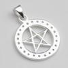 Pentagram Star Pendant with Zirconia, Sterling Silver 925