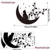 Black Moon Cat Wall Stickers Stars Home Bedroom Decor Peel and Stick Wall Art Removable Vinyl Decals for Room Beautification