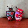 13cm Anime Animation Character Hazbin Couple 3V Vox and Valentino Plush Toys Hotel Backpack Bag Pendant Desk Plushie Doll Decor