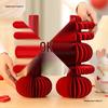 Double Happiness 3D Honeycomb Ball Ornament Set for Wedding & Engagement Decor