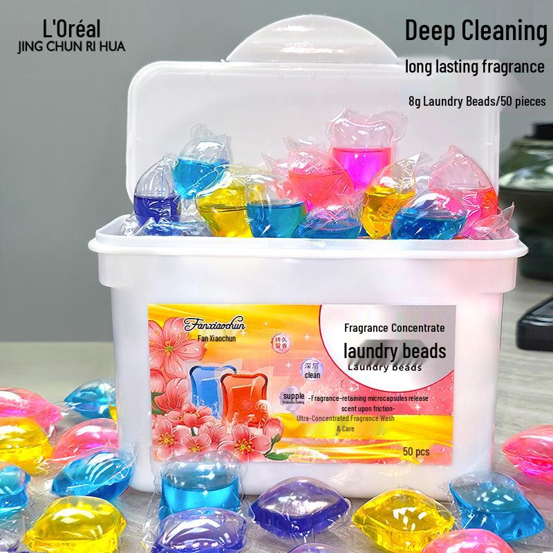 50-Pack Concentrated Laundry Detergent Pods with Long-Lasting Fragrance for Household Use