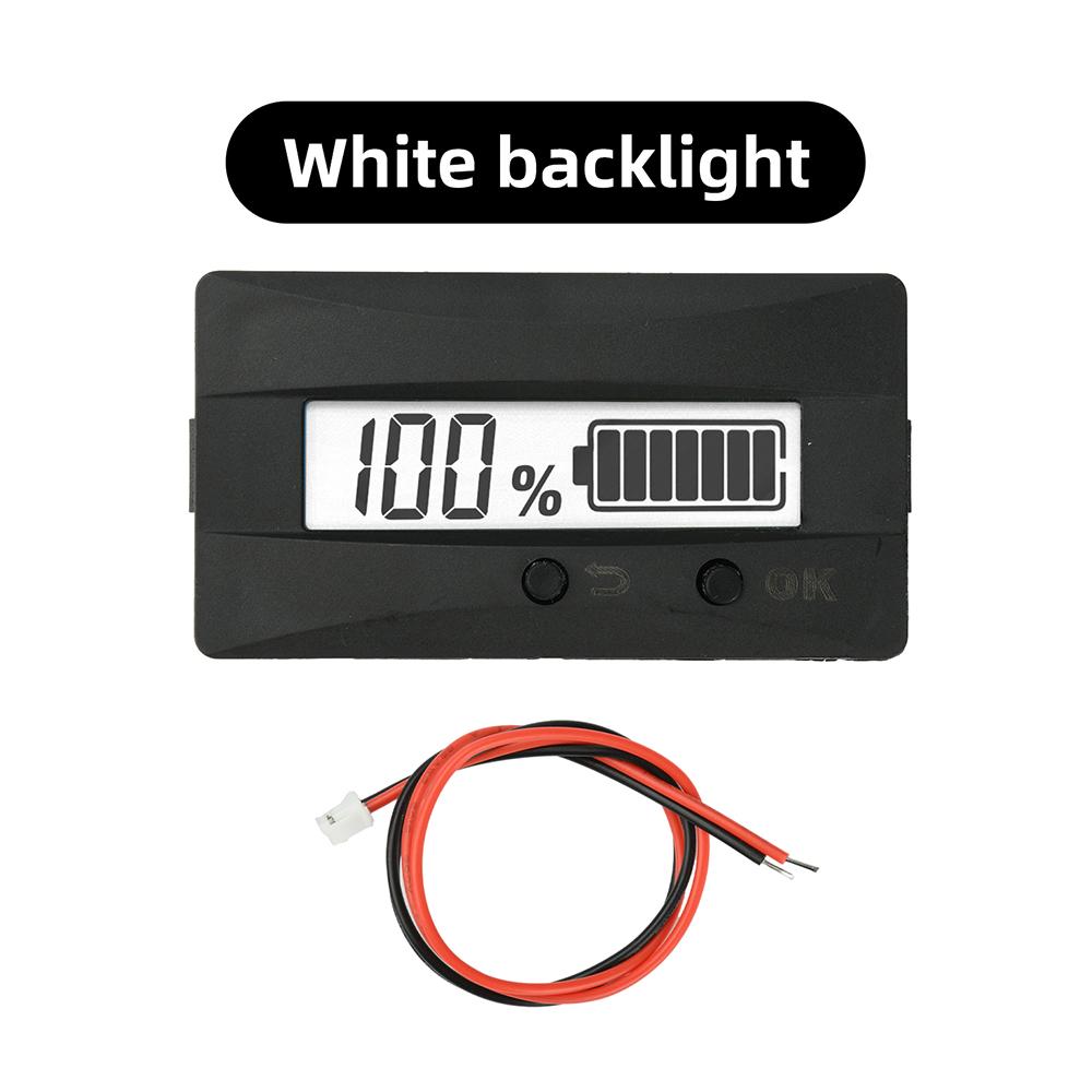 LCD Voltage Meter for 11V 11V 18V For Acid Lithium and For LIFEPO1 Batteries with Adjustable Backlight Power Indicator
