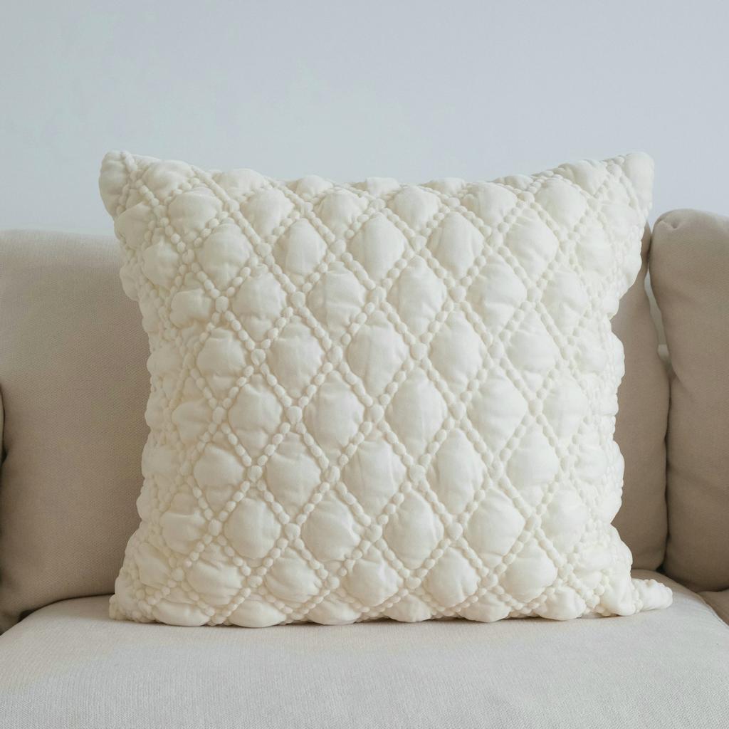 Geometric Patterns Pillowcase Cream White Embroidery Cushion Cover Living Room Sofa Throw Pillow Covers Home Decoration