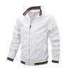 Spring and Autumn New Casual Loose Jacket Men's Spring and Autumn Sports Solid Color Stand-Up Jacket Men's