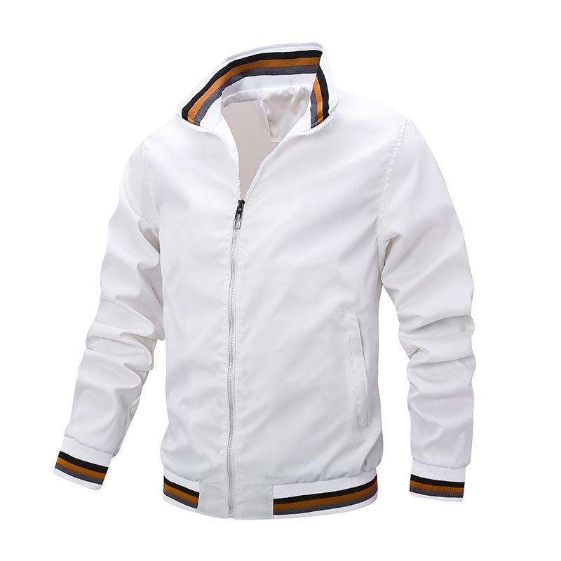 Spring and Autumn New Casual Loose Jacket Men's Spring and Autumn Sports Solid Color Stand-Up Jacket Men's