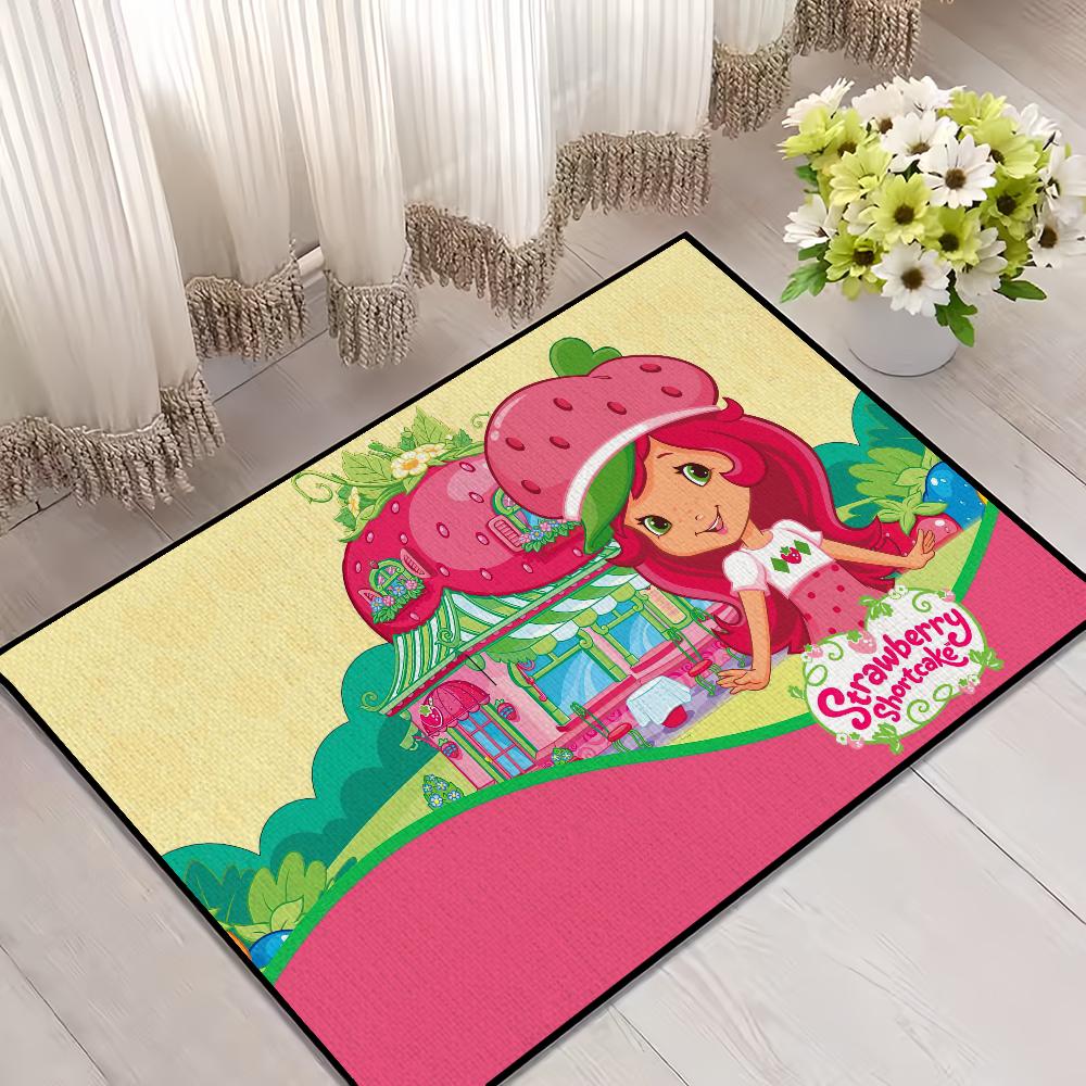 

Door Mat For Bedroom S-Strawberry Decoration Kitchen Bath Cartoon Carpet House Absorbent S-Shortcakes Lovely Rug Foot Non-slip SJR40x60CM